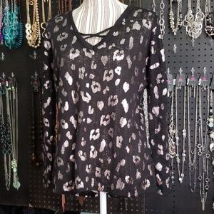 NWOT Black and Silver Sweater Blouse